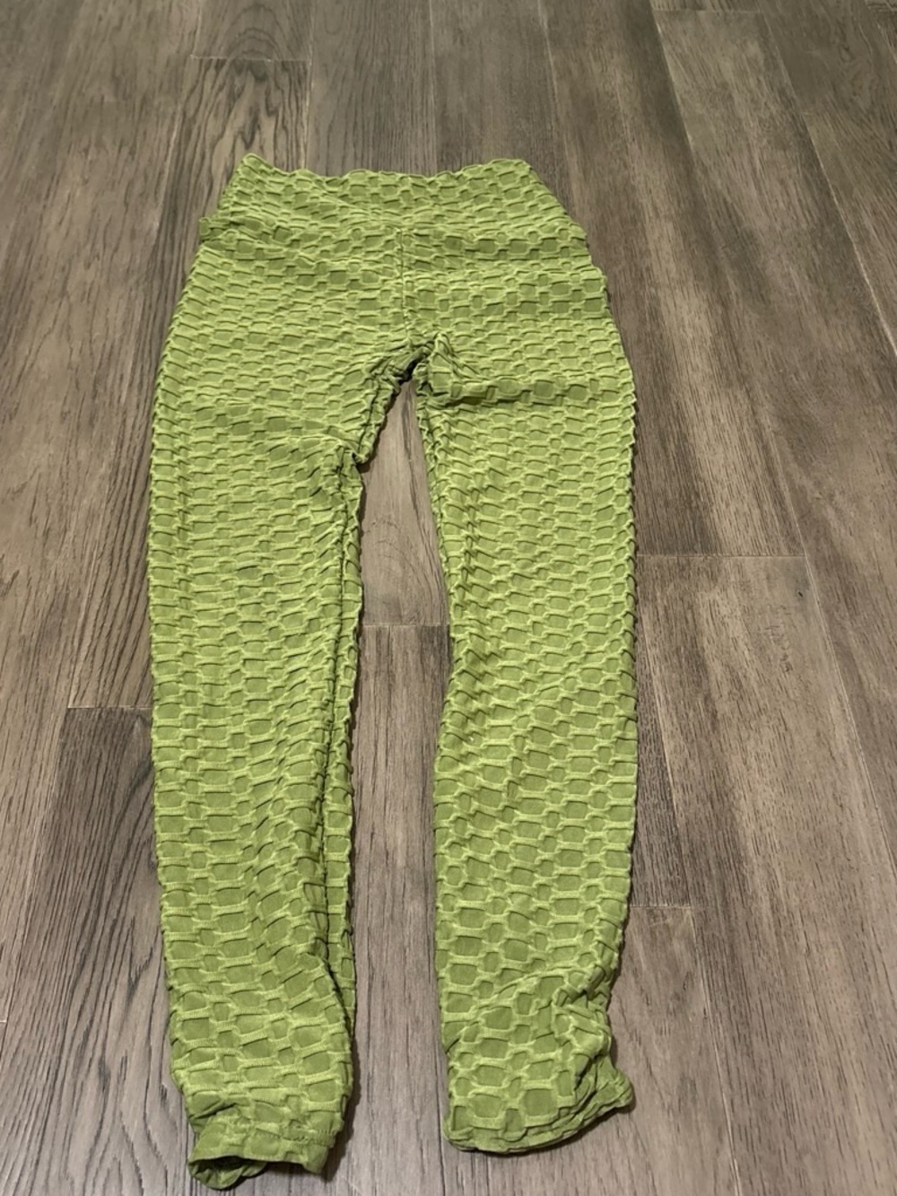 Textured High-Waist Leggings - Lime Green